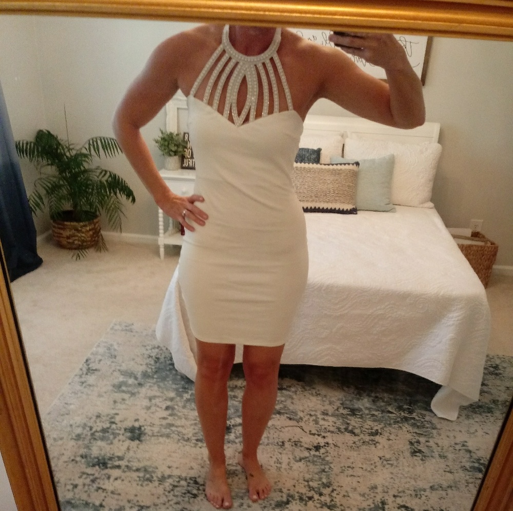 Winter white party dress